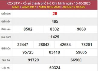 Thống kê XSHCM 12/10/2020 chốt lô VIP Hồ Chí Minh thứ 2