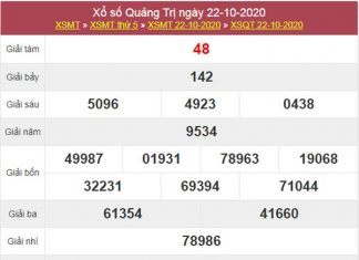 Thống kê XSQT 29/10/2020 chốt lô bạch thủ Quảng Trị thứ 5